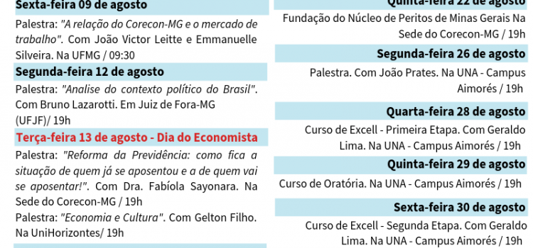 Mês do Economista no Corecon-MG